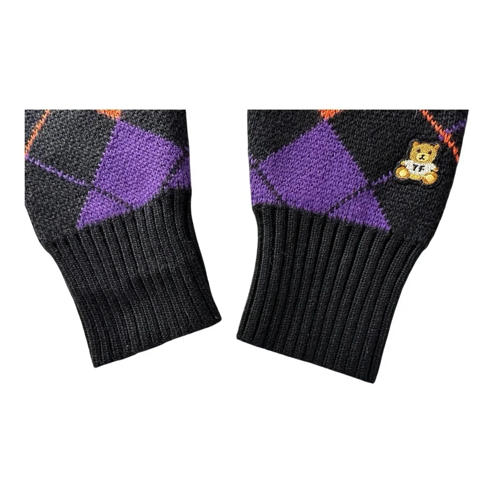 Teddy‎ Fresh Men V-Neck Argyle Sweater Size Multicolor Knit XS